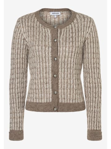 More & More Cardigan in Taupe/ Weiß