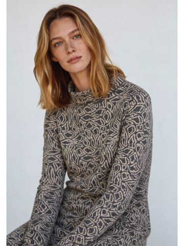 More & More Kleid in Anthrazit/ Beige