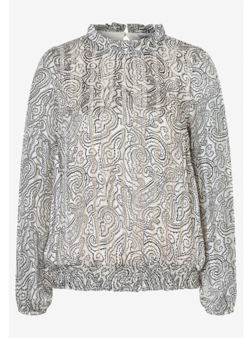 Bluse in Grau/ Weiß