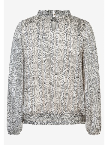 Bluse in Grau/ Weiß