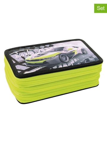 Faber-Castell 36tlg. Federmäppchen "Race car" in Schwarz/ Grün