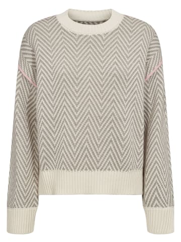 NÜMPH Sweter "Nuravissi" w kolorze szaro-kremowym
