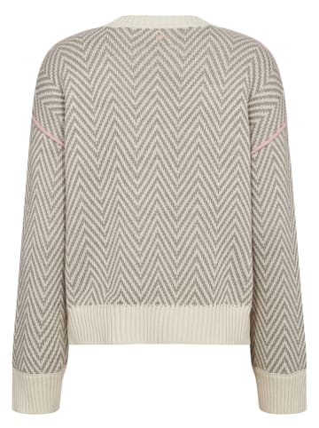 NÜMPH Sweter "Nuravissi" w kolorze szaro-kremowym