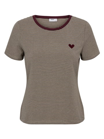NÜMPH Shirt "Nualexa" in Beige/ Bordeaux