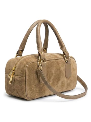 Leren handtas beige - (B)27 x (H)14 x (D)12 cm