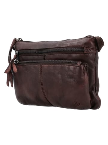 HIDE & STITCHES Leder-Schultertasche in Braun - (B)23 x (H)17 x (T)3,5 cm