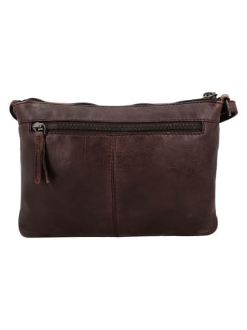 HIDE & STITCHES Leren schoudertas bruin - (B)23 x (H)17 x (D)3,5 cm