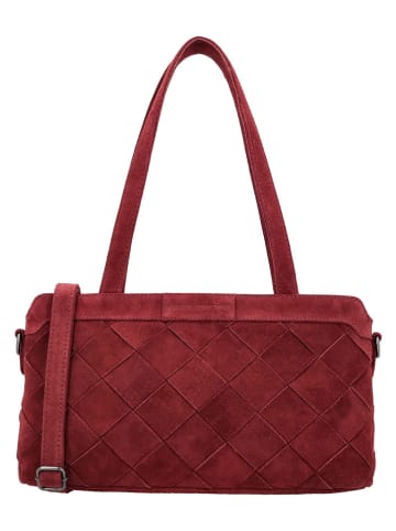 HIDE & STITCHES Leren schoudertas rood - (B)36 x (H)15 x (D)8 cm