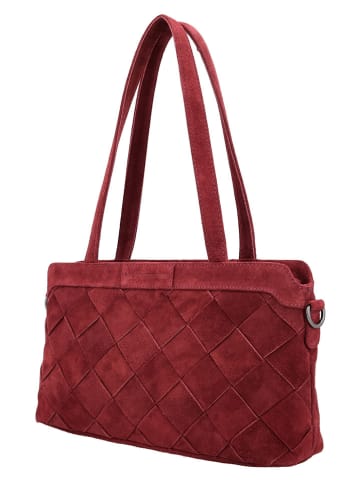 HIDE & STITCHES Leren schoudertas rood - (B)36 x (H)15 x (D)8 cm