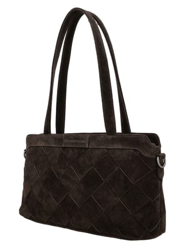 HIDE & STITCHES Leren schoudertas bruin - (B)36 x (H)15 x (D)8 cm