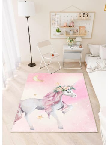 Kurzflor-Teppich ''Ross'' in Rosa