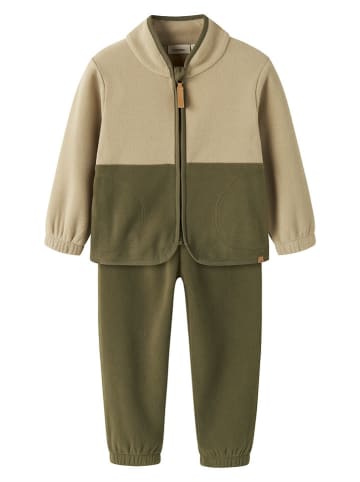 2tlg. Fleeceoutfit "Laspektra" in Khaki/ Beige