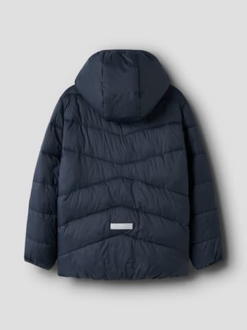 name it Doorgestikte jas "Marble" donkerblauw