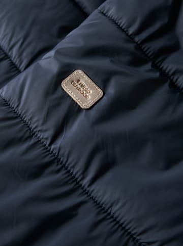 name it Doorgestikte jas "Marble" donkerblauw