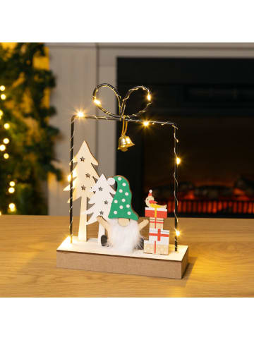 Hollybell Lampa dekoracyjna LED w kolorze beżowym - 15 x 21 x 5 cm