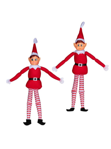 Hollybell Lalka "Christmas Elf" w kolorze czerwono-białym - dł. 40 cm