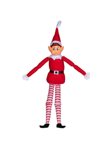 Hollybell Kerstelf-pop rood/wit - (L)40 cm