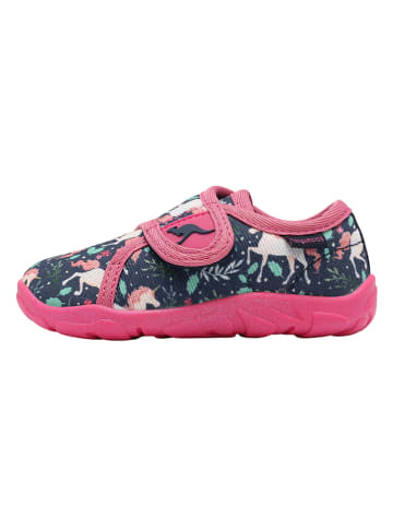 Kangaroos Hausschuhe "Cozy" in Pink/ Dunkelblau