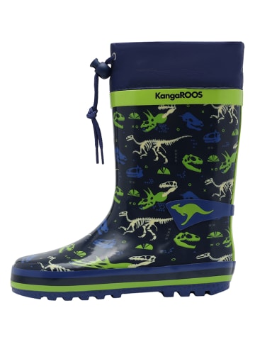 Kangaroos Gummistiefel "K-Rain" in Dunkelblau/ Grün