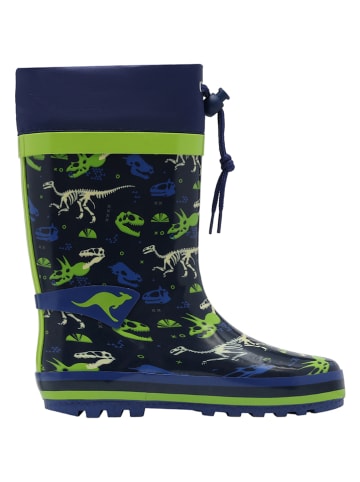 Kangaroos Gummistiefel "K-Rain" in Dunkelblau/ Grün