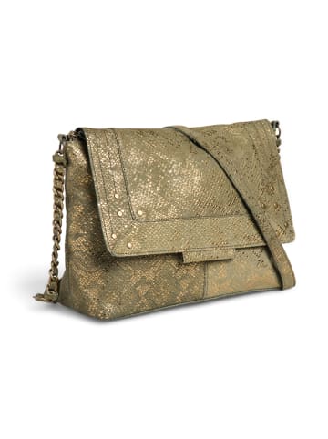 Pieces Leder-Umhängetasche "Felizia" in Khaki - (B)27 x (H)20,5 x (T)10 cm