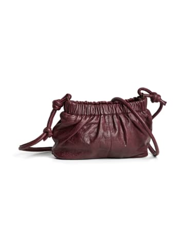Pieces Leder-Umhängetasche "Alina" in Bordeaux - (B)22 x (H)14 x (T)7 cm