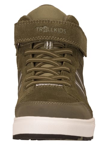 Trollkids Leder-Sneakers "Grimstad" in Khaki