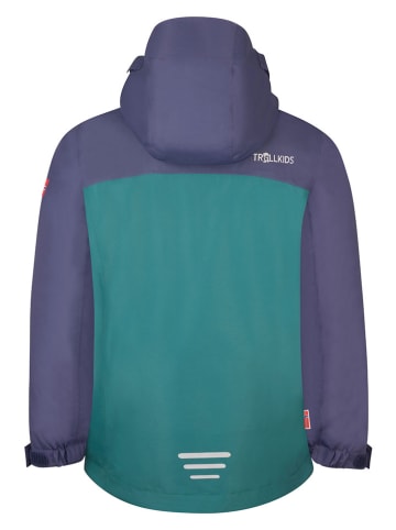 Trollkids 3in1-Funktionsjacke "Bryggen" in Lila/ Petrol