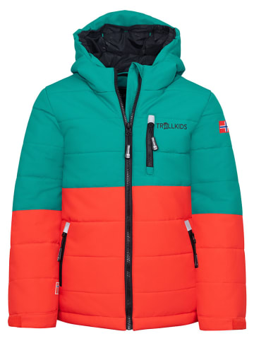 Trollkids Ski-/ Snowboardjacke "Hemsedal" in Türkis/ Orange