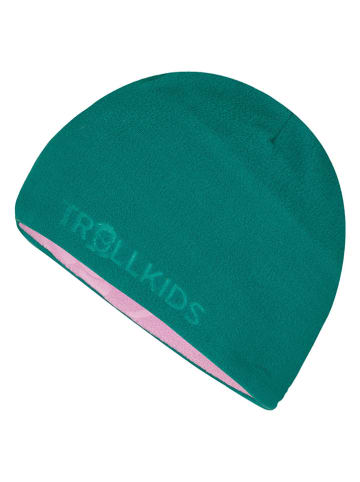 Trollkids Wende-Beanie "Finnmark" in Türkis/ Lila