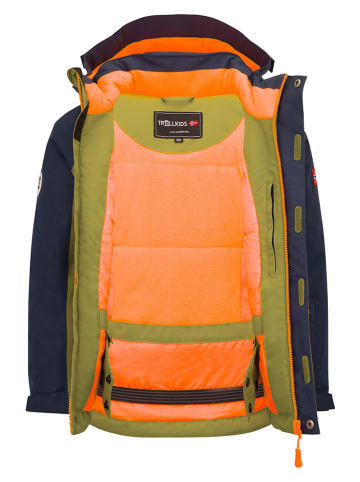 Trollkids Ski-/ Snowboardjacke "Holmenkollen Pro" in Dunkelblau/ Khaki