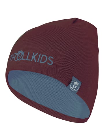 Trollkids Wende-Beanie "Troll" in Blau/ Bordeaux