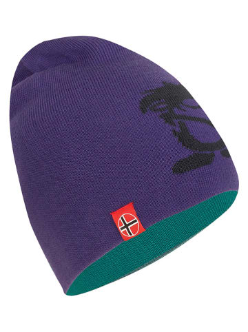 Trollkids Wende-Beanie "Troll" in Lila/ Türkis