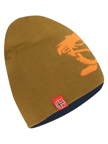 Trollkids Dwustronna czapka beanie "Troll" w kolorze oliwkowo-granatowym
