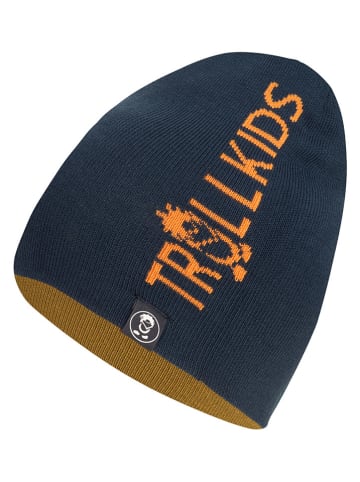 Trollkids Dwustronna czapka beanie "Troll" w kolorze oliwkowo-granatowym