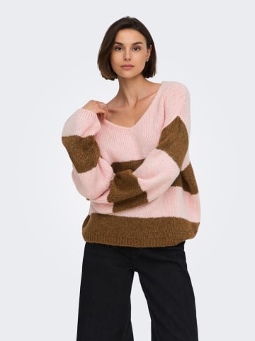 JDY Pullover in Rosa/ Hellbraun