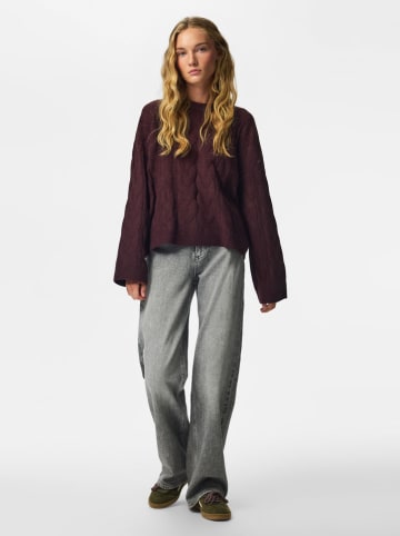 Pieces Sweter w kolorze ciemnofioletowym