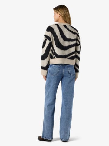 Pullover in Beige/ Schwarz