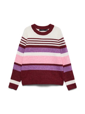 Vero Moda Pullover in Bordeaux/ Weiß/ Lila
