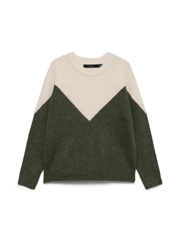 Sweter w kolorze ciemnozielono-kremowym