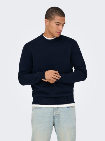 ONLY & SONS Sweter "James" w kolorze granatowym
