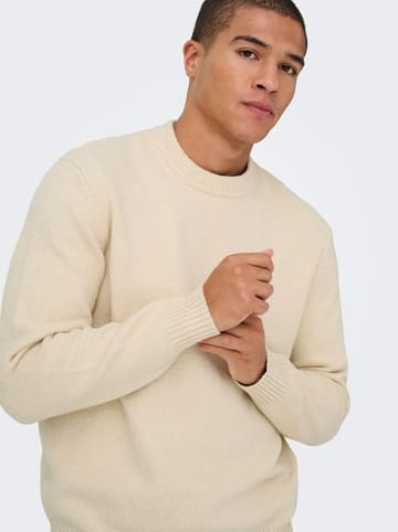 ONLY & SONS Sweter "James" w kolorze kremowym