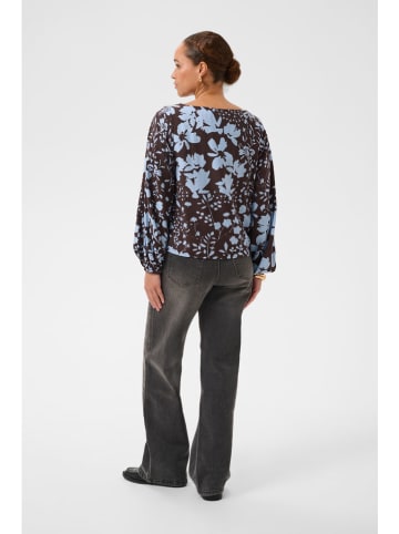 Kaffe Bluse in Braun/ Hellblau