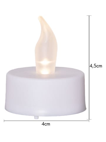 STAR Trading Podgrzewacze LED (4 szt.) "Paulo" w kolorze białym - wys. 4 x Ø 4 cm