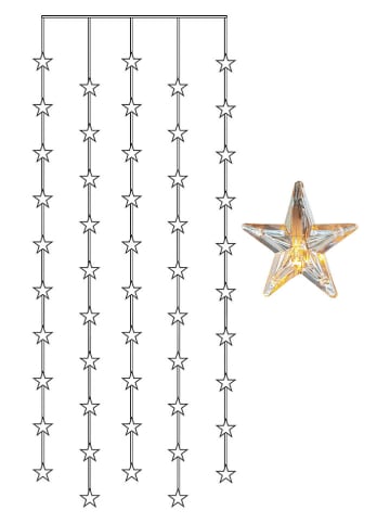 STAR Trading LED-Lichtervorhang mit Sternen in Schwarz - (B)90 x (H)200 cm