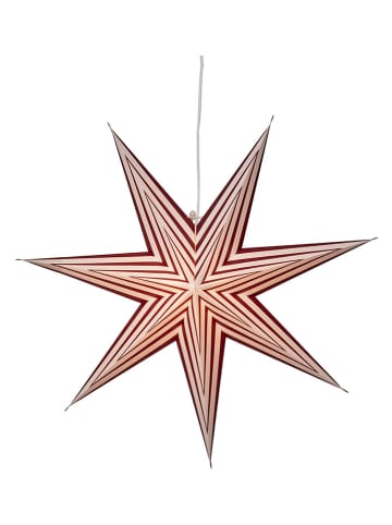 STAR Trading Papierstern "Stripe" in Weiß/ Rot - Ø 60 cm