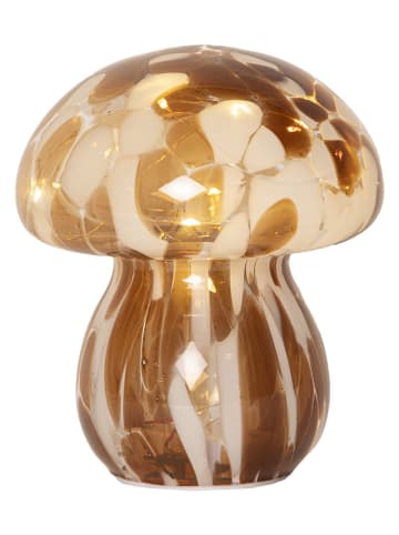 LED-Dekofigur "Funghi" in Hellbraun/ Weiß - (B)13 x (H)15 cm