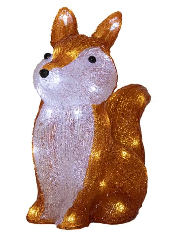 STAR Trading LED-Dekofigur "Crystalo" in Hellbraun/ Weiß - (B)28 x (H)28 cm