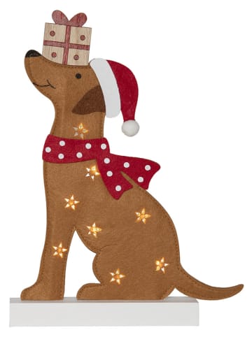 Led-decoratieobject "Dogge" bruin - (B)24,5 x (H)33,5 cm