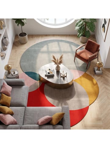 Conceptum Hypnose Laagpolig tapijt grijs/rood